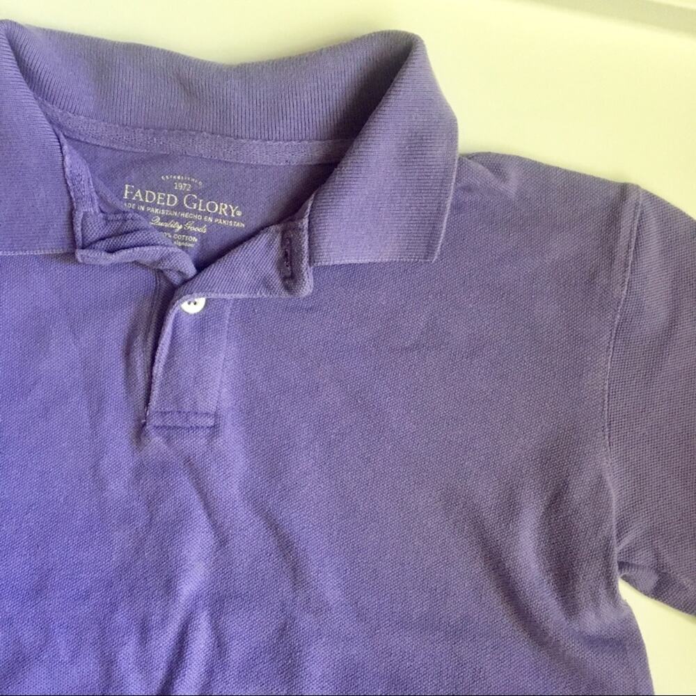 FADED GLORY • Purple Short Sleeve Polo Collared Shirt